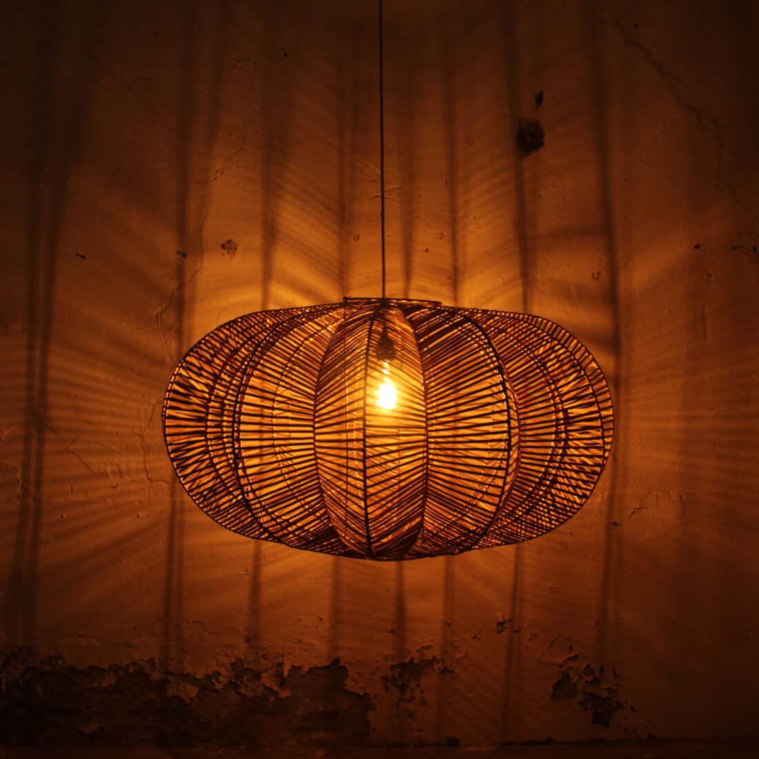 Rotan Hanglamp Ster Gemeleerd L Rotan Hanglamp Ster Gemeleerd L