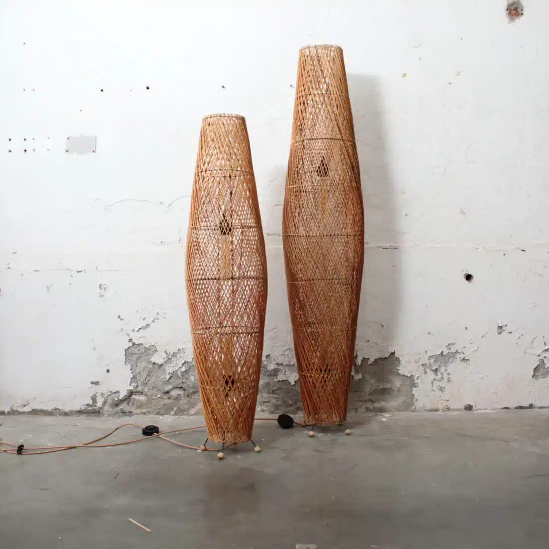 Rotan Vloerlamp Apollo Gemeleerd L Rotan Vloerlamp Apollo Gemeleerd L