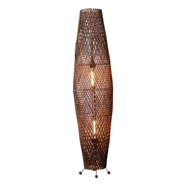 Rotan Vloerlamp Apollo Bruin M