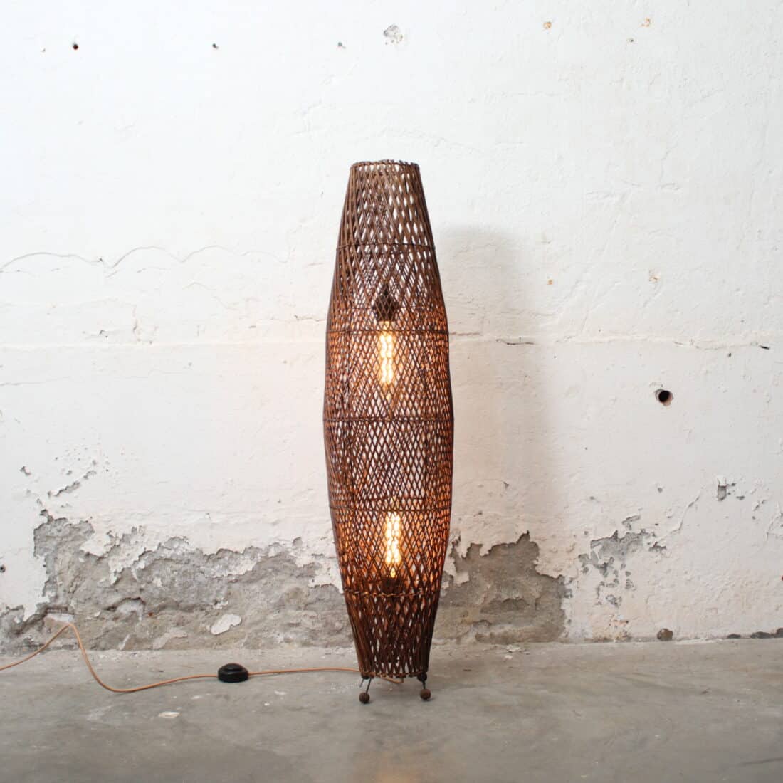 Rotan Vloerlamp Apollo Bruin S