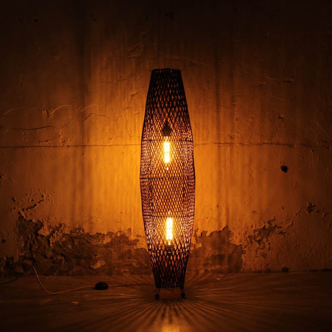 Rotan Vloerlamp Apollo Bruin S