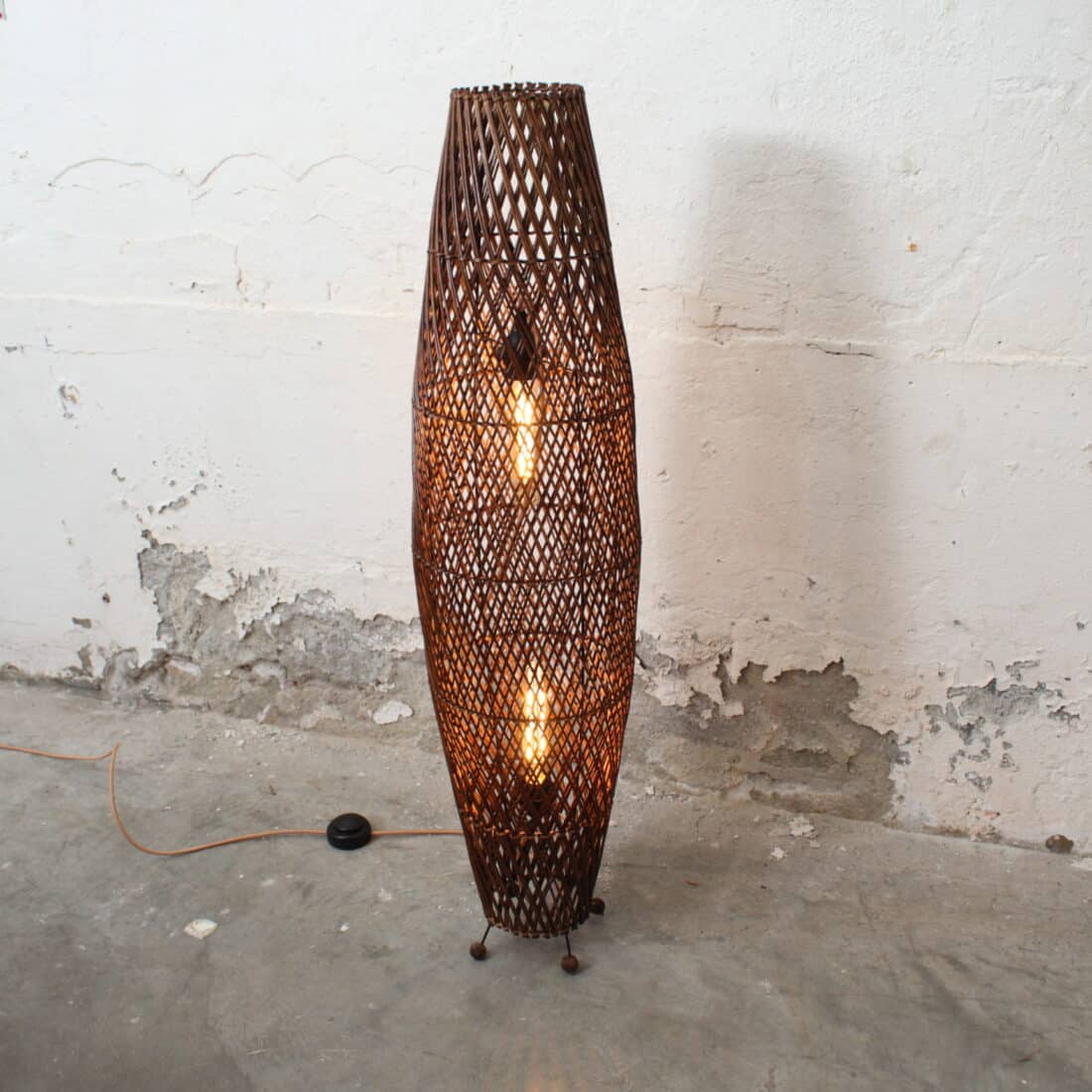 Rotan Vloerlamp Apollo Bruin S
