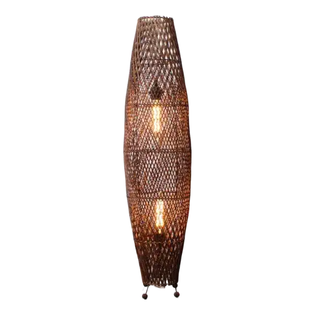 Rotan Vloerlamp Apollo Bruin S