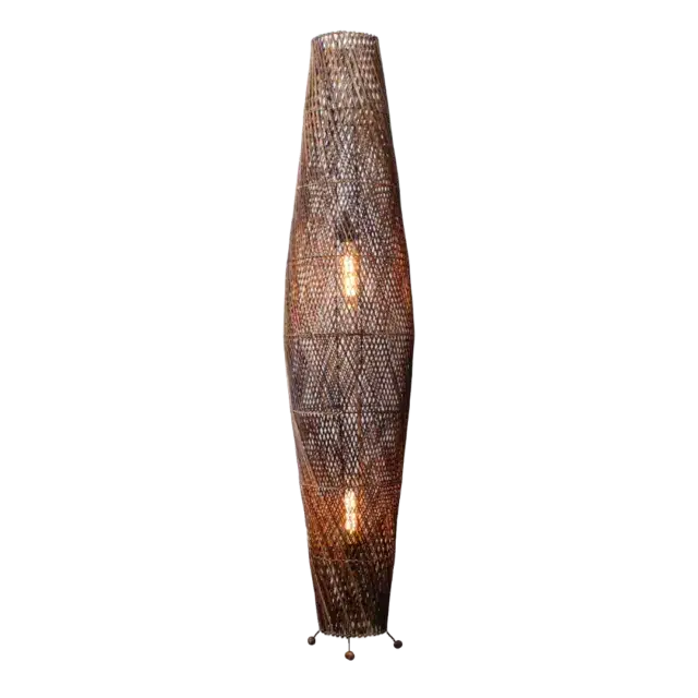 Rotan Vloerlamp Apollo Bruin L