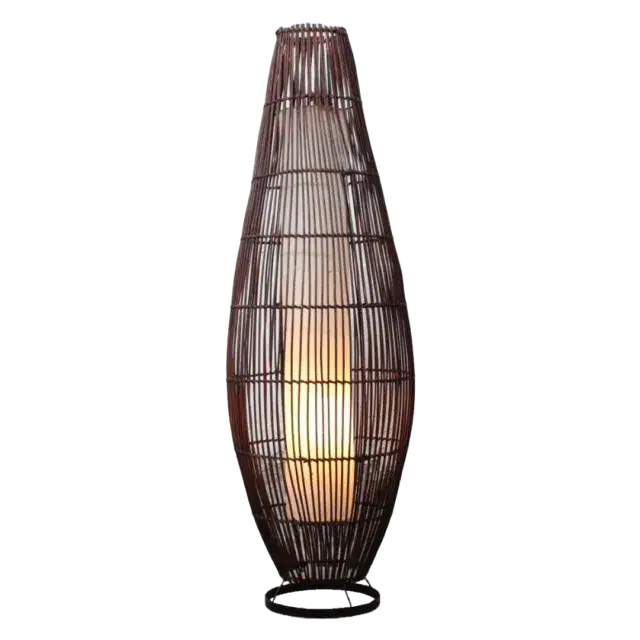 Rotan Vloerlamp Lucus Bruin M