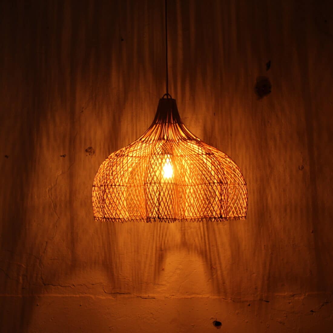 Rotan Hanglamp Bloem Naturel S