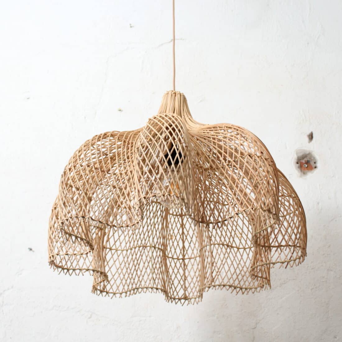 Rotan Hanglamp Bloem Naturel S