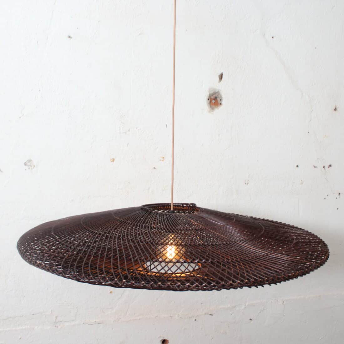 Rotan Hanglamp Ufo Bruin L Rotan Hanglamp Ufo Bruin L
