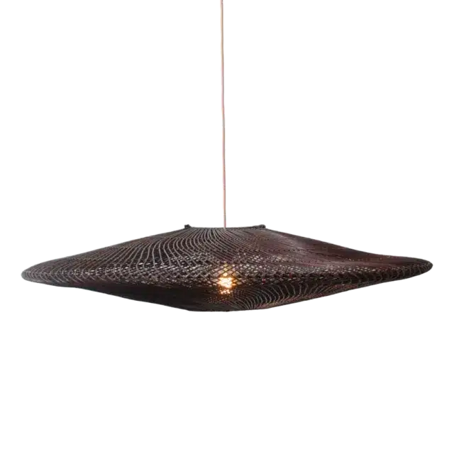 Rotan Hanglamp Ufo Bruin L