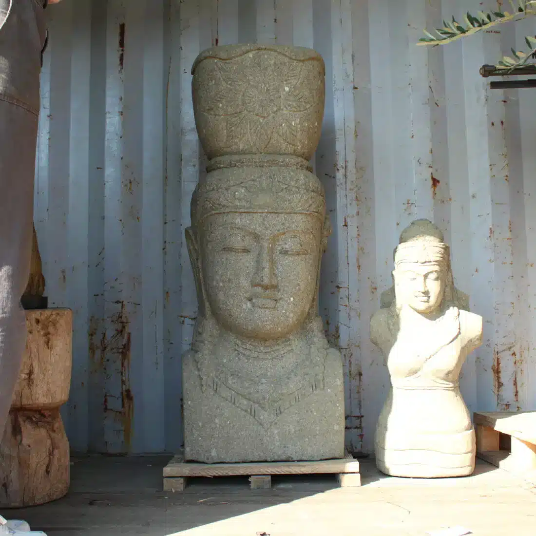 Greenstone Boeddha Bloempot L Greenstone Boeddha Bloempot L