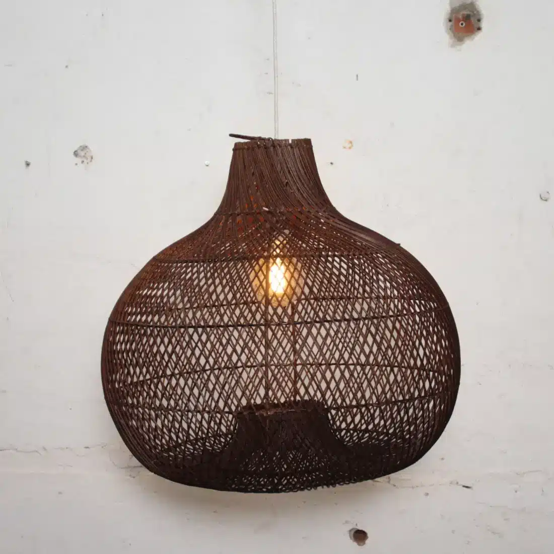 Rotan Hanglamp Appel Bruin L Rotan Hanglamp Appel Bruin L