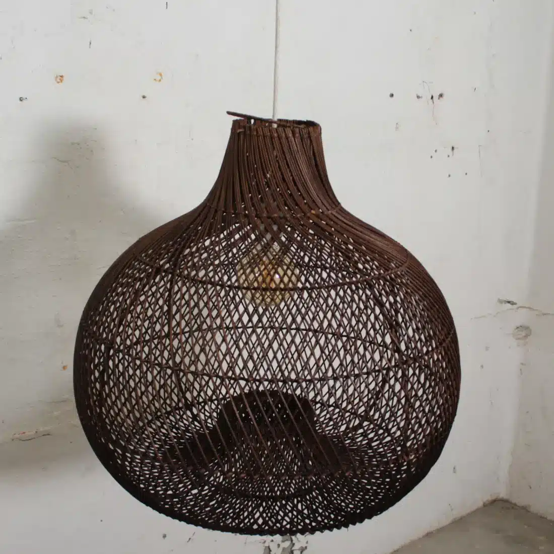 Rotan Hanglamp Appel Bruin L Rotan Hanglamp Appel Bruin L