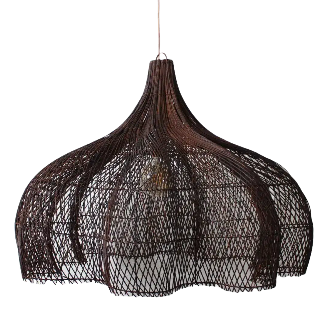 Rotan Hanglamp Bloem Bruin L Rotan Hanglamp Bloem Bruin L