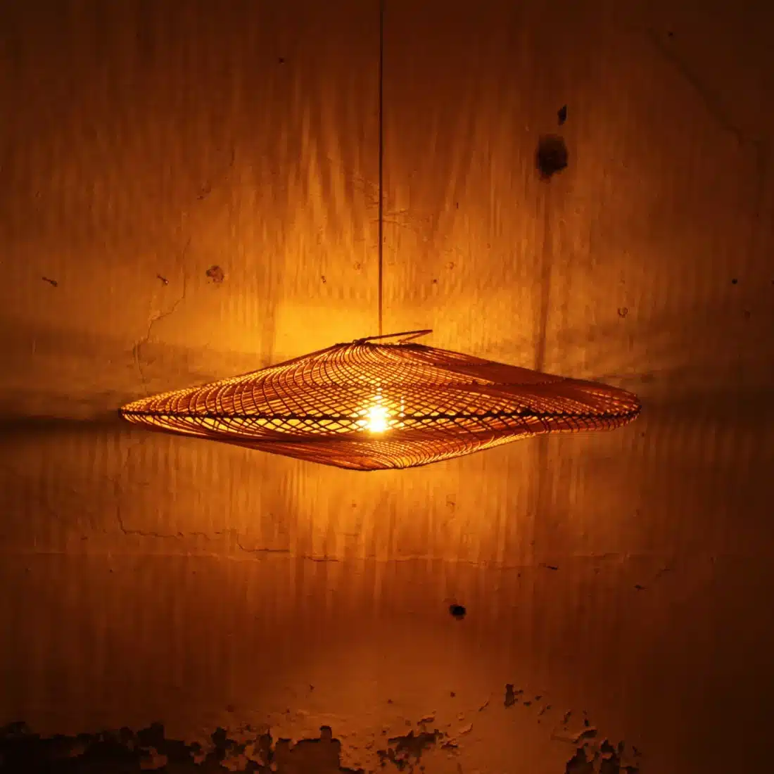 Rotan Hanglamp Ufo Naturel L Rotan Hanglamp Ufo Naturel L