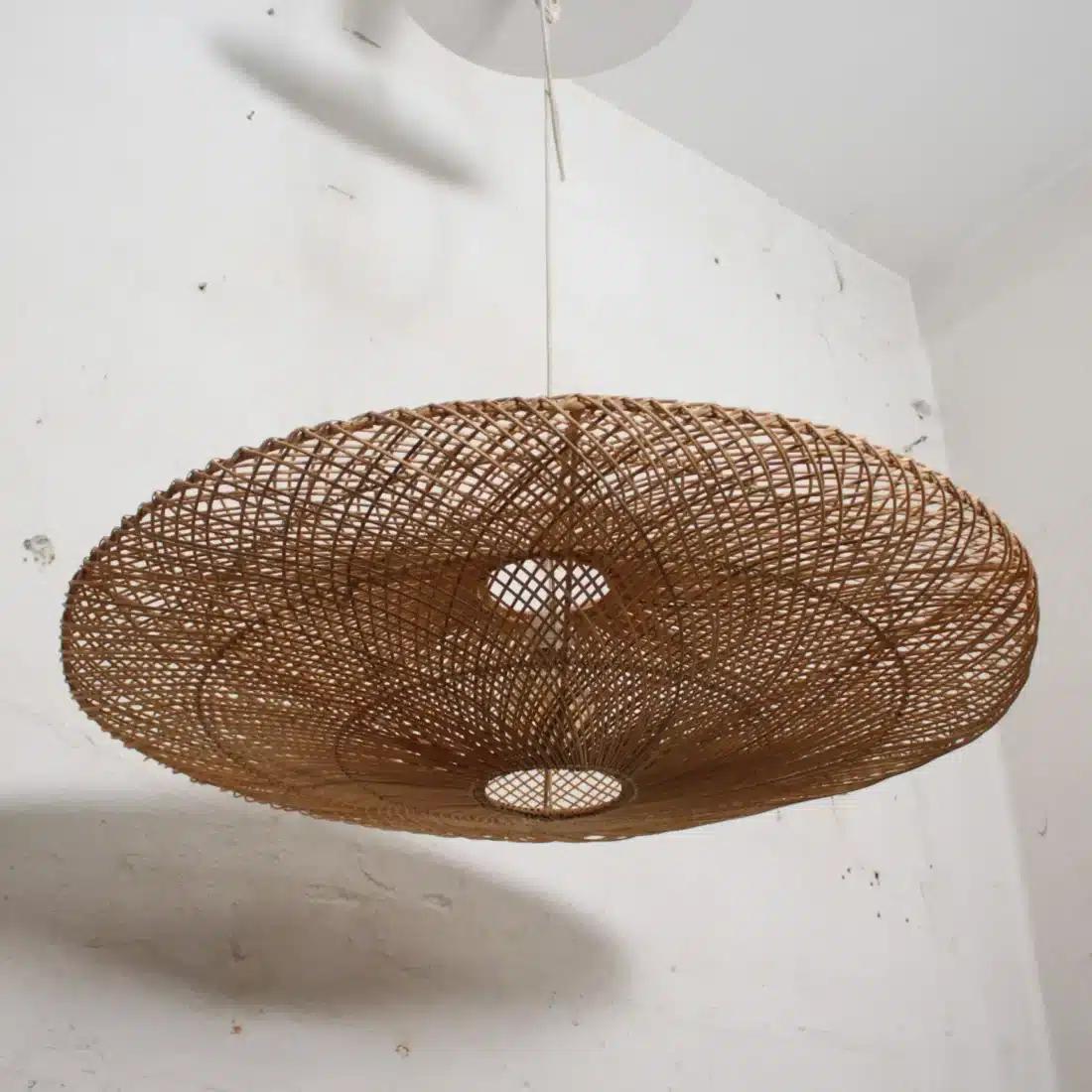 Rotan Hanglamp Ufo Naturel L Rotan Hanglamp Ufo Naturel L