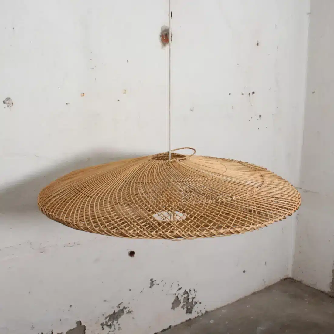 Rotan Hanglamp Ufo Naturel L Rotan Hanglamp Ufo Naturel L