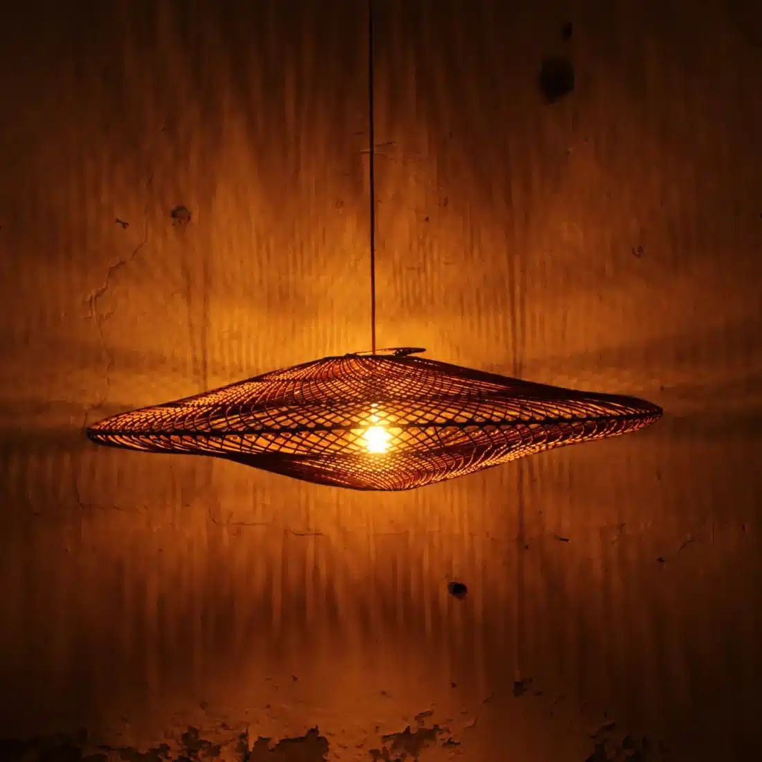 Rotan Hanglamp Ufo Gemeleerd S Rotan Hanglamp Ufo Gemeleerd S