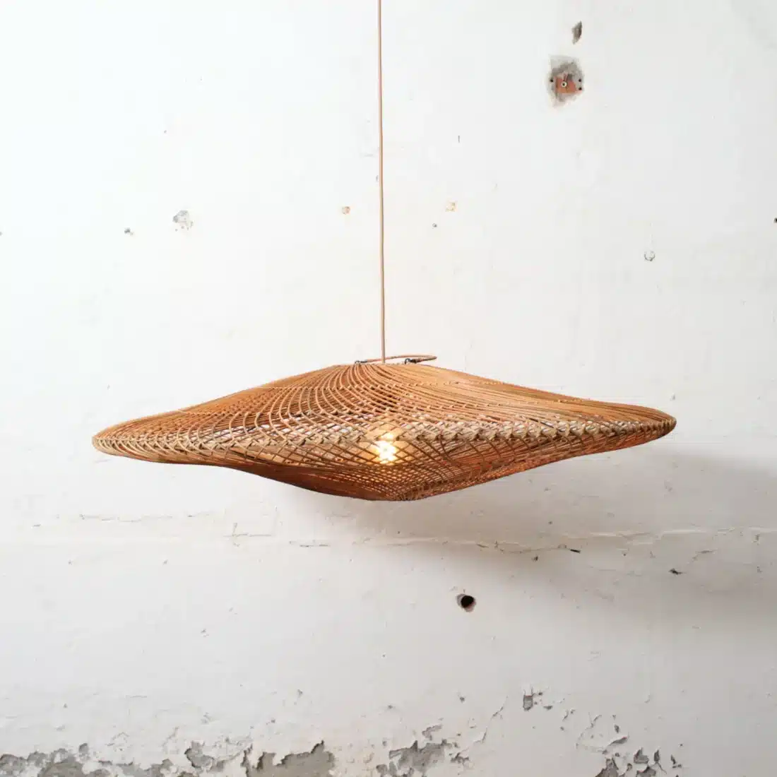 Rotan Hanglamp Ufo Gemeleerd M