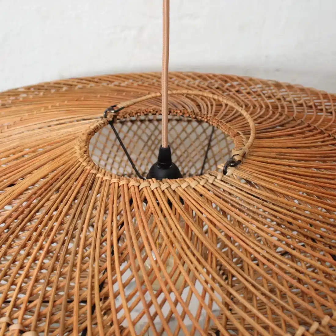 Rotan Hanglamp Ufo Gemeleerd M