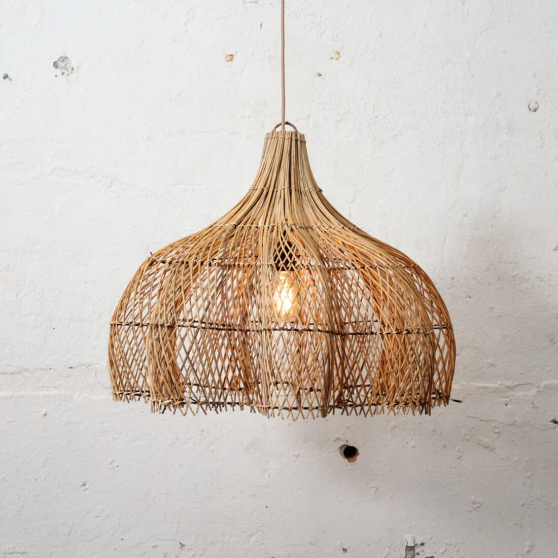 Rotan Hanglamp Bloem Gemeleerd S Rotan Hanglamp Bloem Gemeleerd S