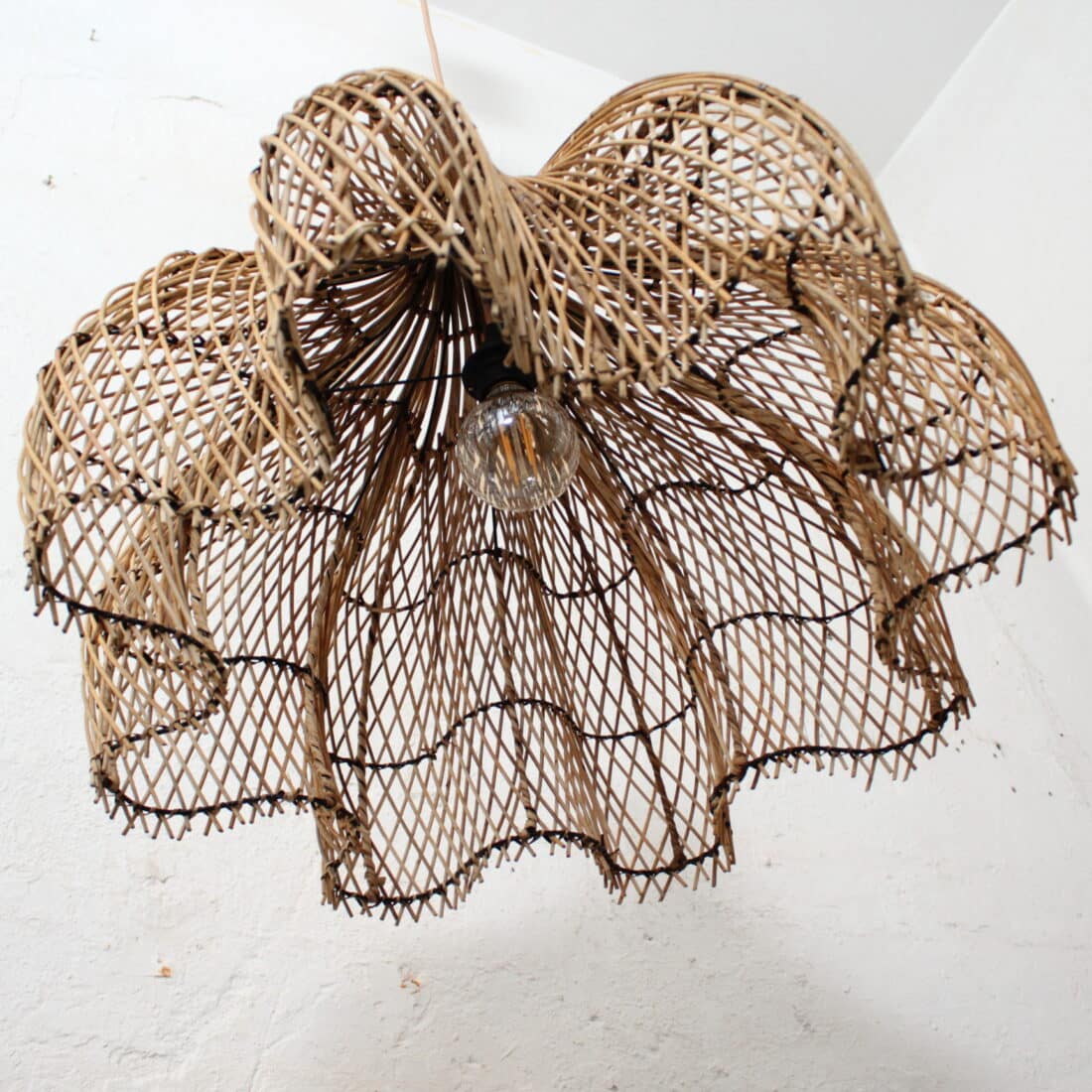 Rotan Hanglamp Bloem Gemeleerd S Rotan Hanglamp Bloem Gemeleerd S