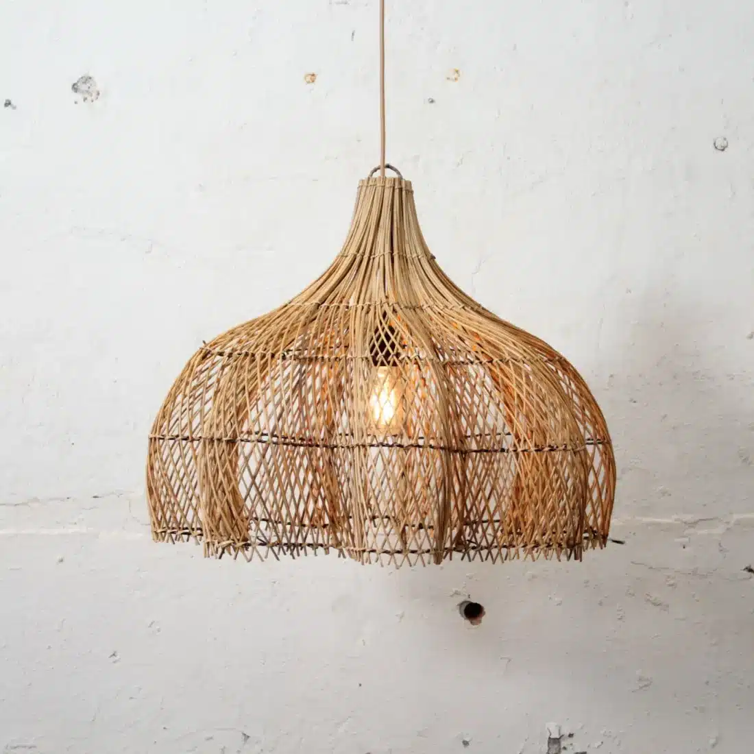 Rotan Hanglamp Bloem Gemeleerd M Rotan Hanglamp Bloem Gemeleerd M