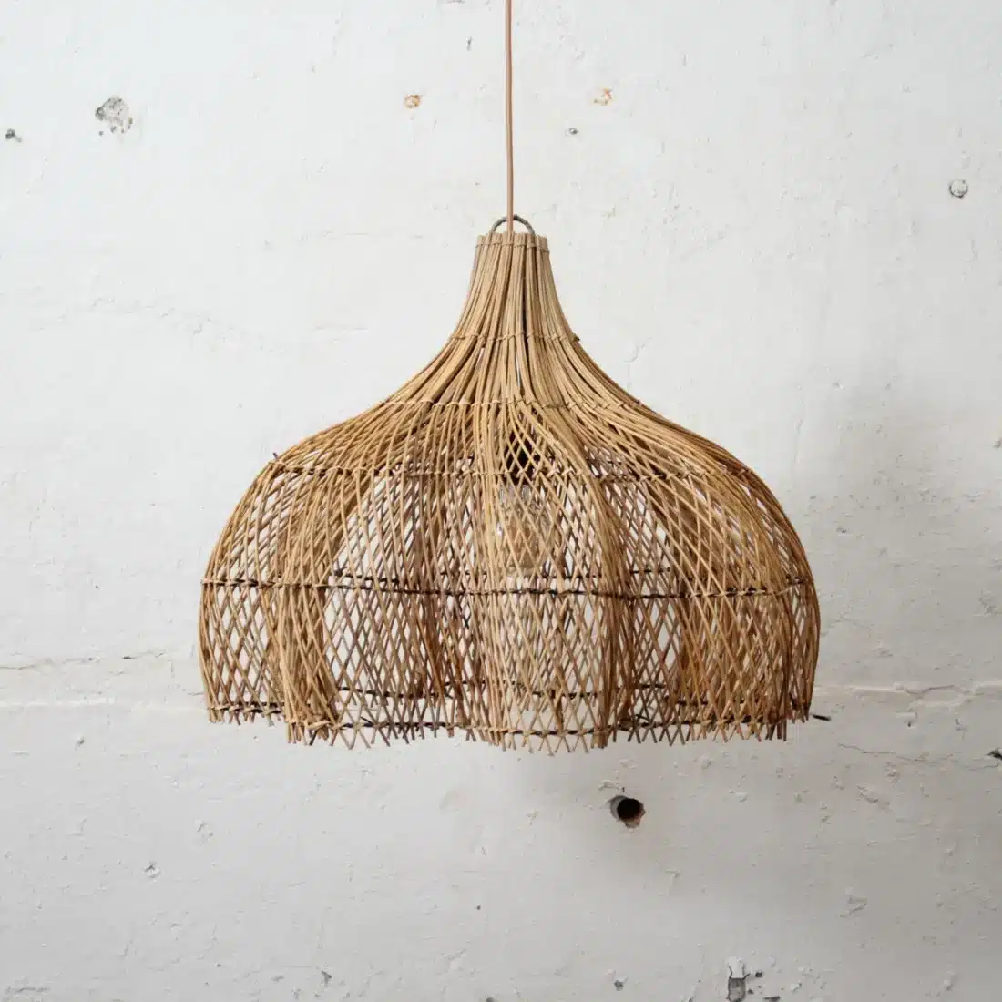 Rotan Hanglamp Bloem Gemeleerd M Rotan Hanglamp Bloem Gemeleerd M