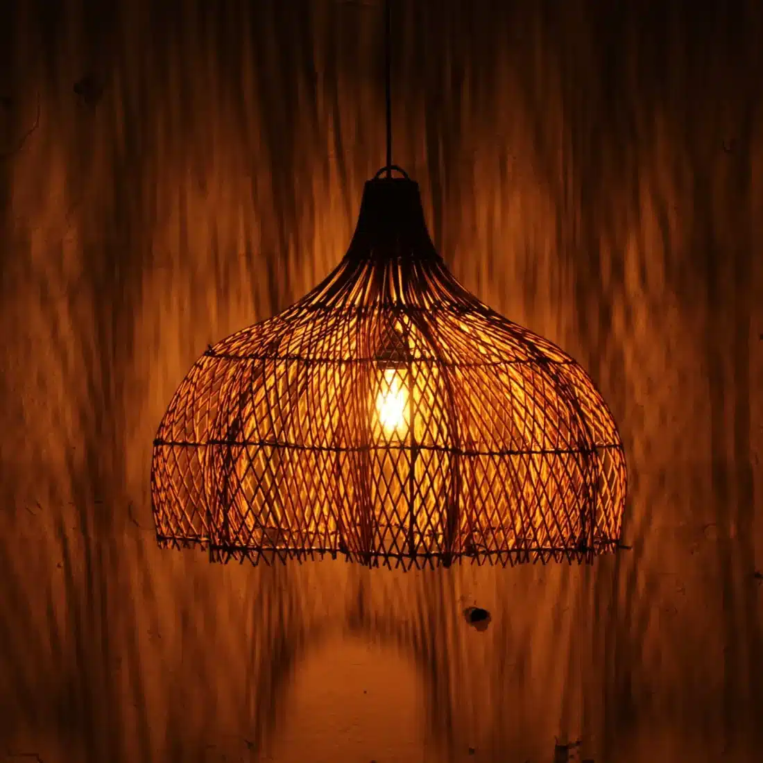 Rotan Hanglamp Bloem Gemeleerd M Rotan Hanglamp Bloem Gemeleerd M