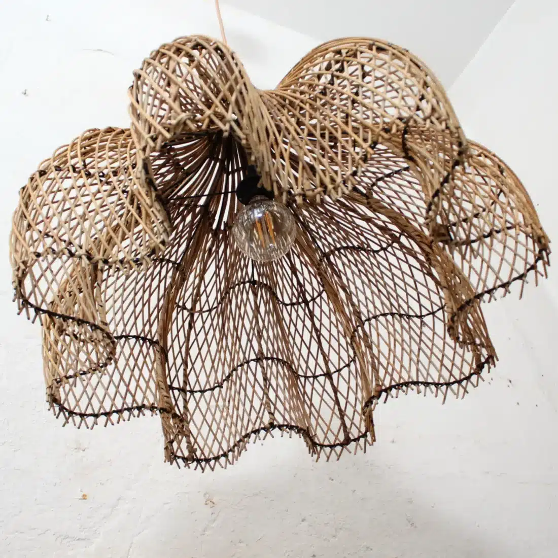 Rotan Hanglamp Bloem Gemeleerd M Rotan Hanglamp Bloem Gemeleerd M