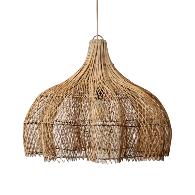 Rotan Hanglamp Bloem Gemeleerd M