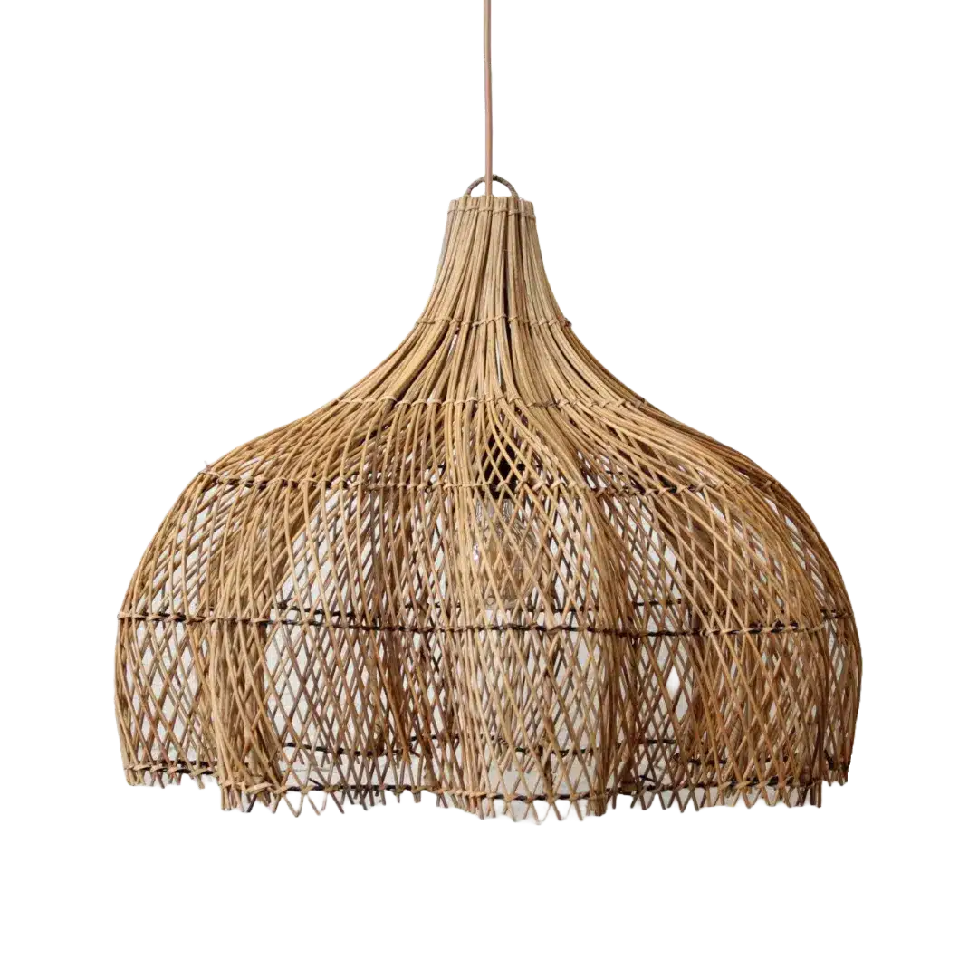 Rotan Hanglamp Bloem Gemeleerd M Rotan Hanglamp Bloem Gemeleerd M
