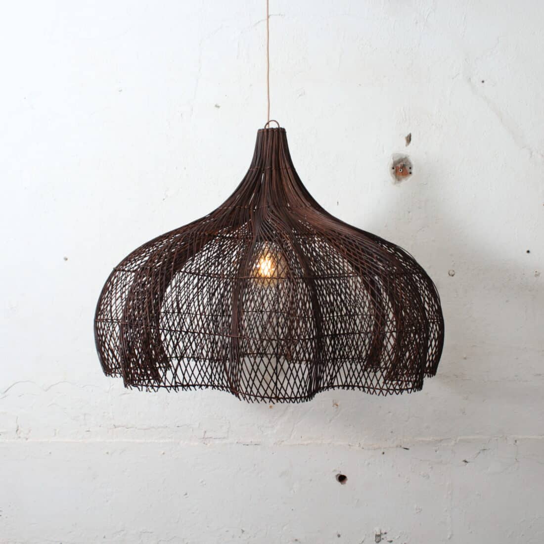 Rotan Hanglamp Bloem Bruin S Rotan Hanglamp Bloem Bruin S
