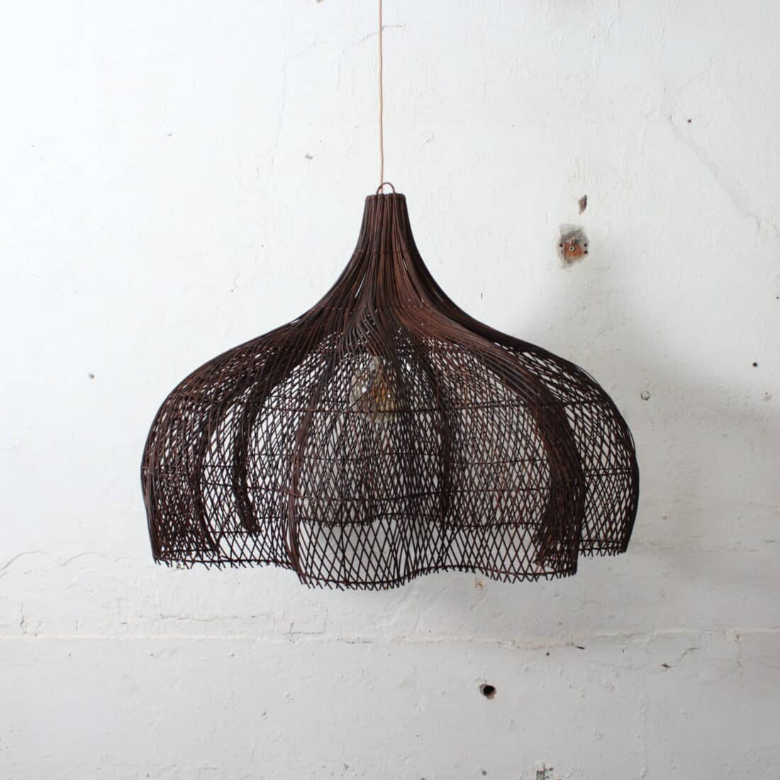 Rotan Hanglamp Bloem Bruin S Rotan Hanglamp Bloem Bruin S