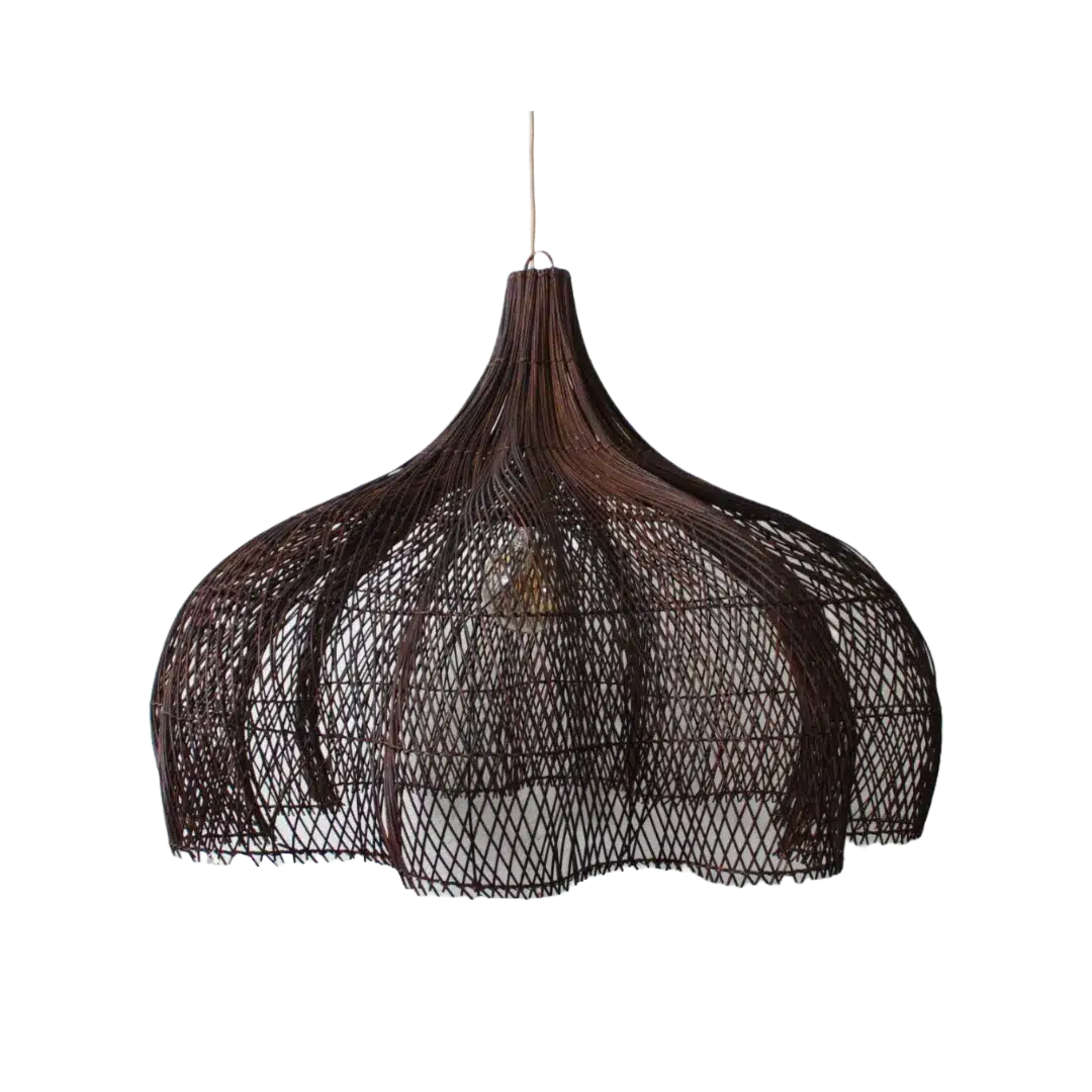 Rotan Hanglamp Bloem Bruin M Rotan Hanglamp Bloem Bruin M