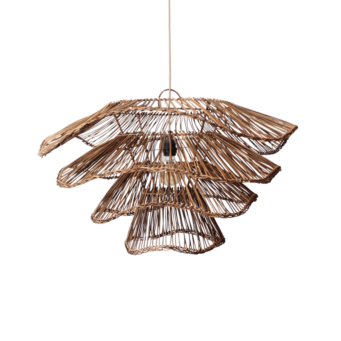 Rotan Hanglamp Wabisabi Half Gemeleerd L Rotan Hanglamp Wabisabi Half Gemeleerd L