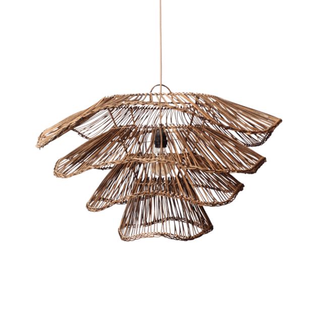 Rotan Hanglamp Wabisabi Half Gemeleerd L