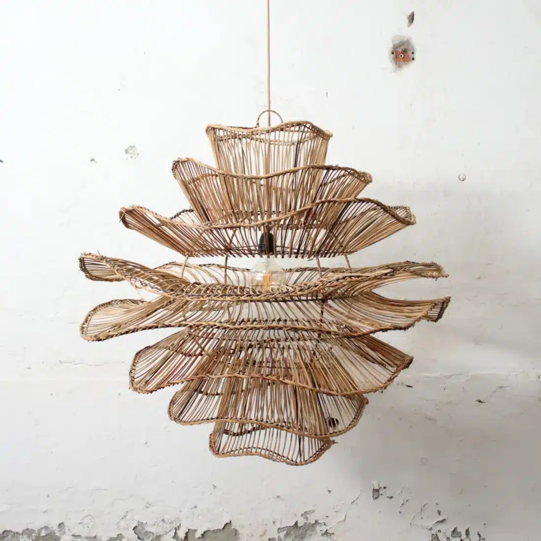 Rotan Hanglamp Wabisabi Gemeleerd M Rotan Hanglamp Wabisabi Gemeleerd M