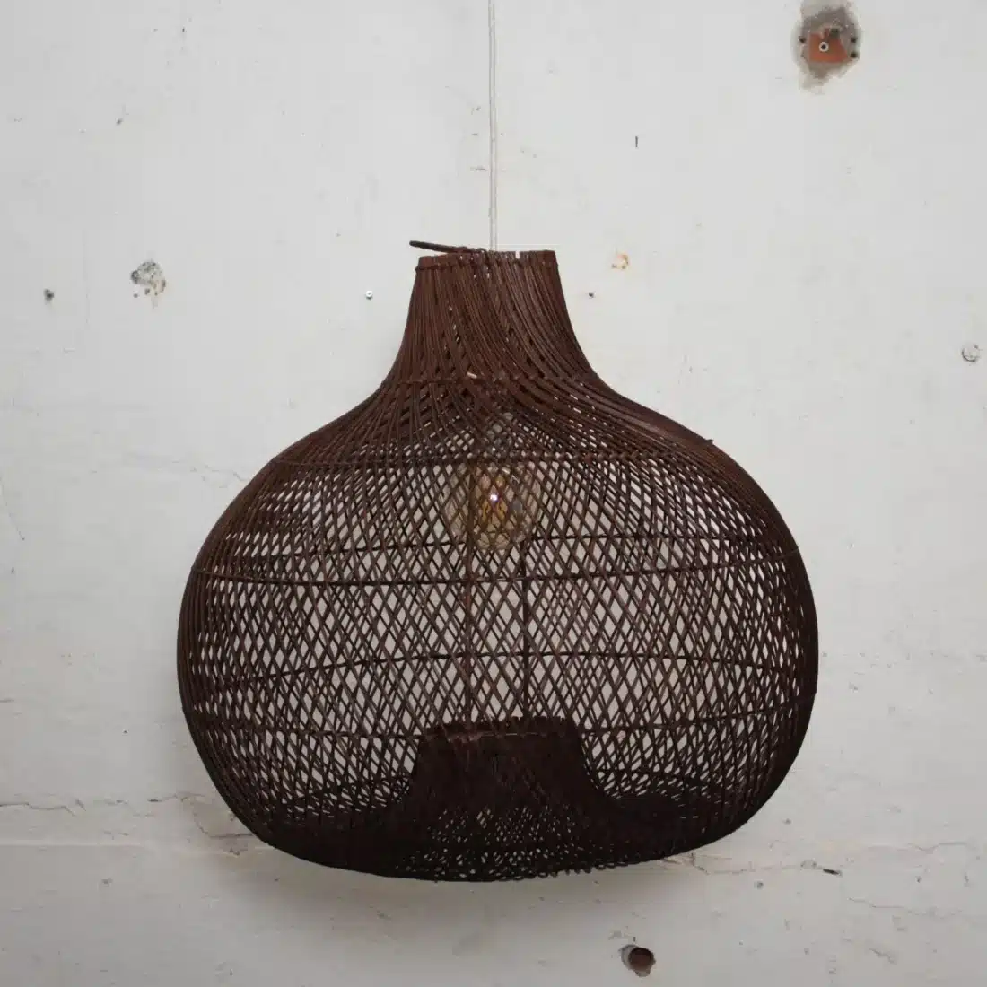 Rotan Hanglamp Appel Bruin S