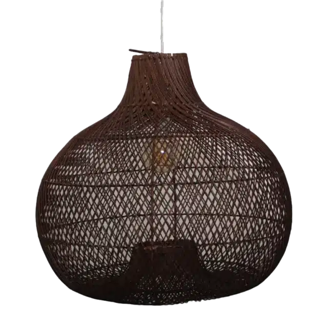 Rotan Hanglamp Appel Bruin S
