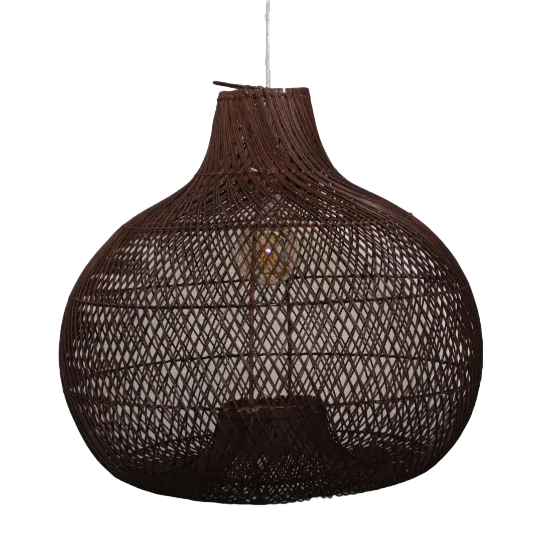 Rotan Hanglamp Appel Bruin S
