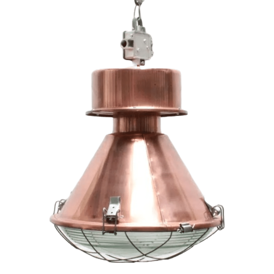 Koperen Tanek Fabriekslamp Koperen Tanek Fabriekslamp