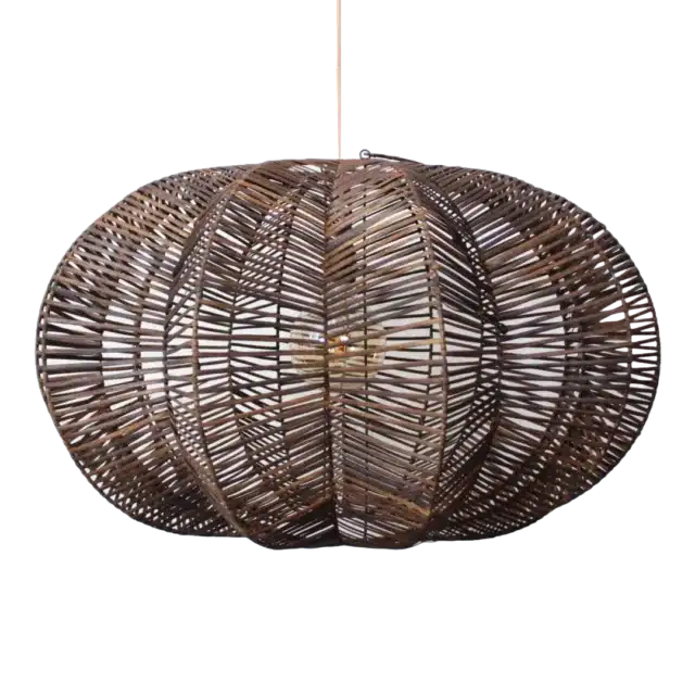 Rotan Hanglamp Ster Bruin L