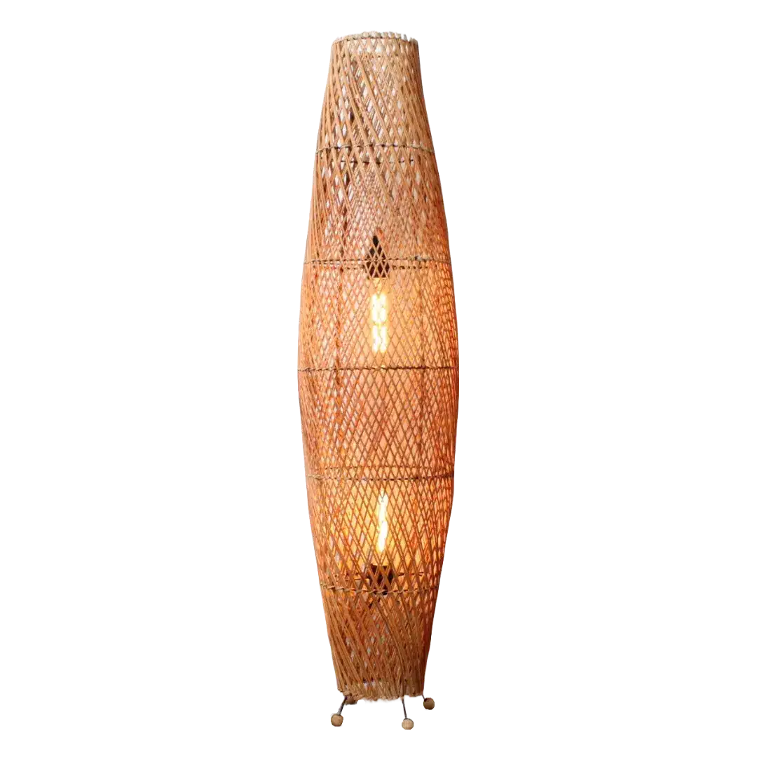 Rotan Vloerlamp Apollo Gemeleerd S Rotan Vloerlamp Apollo Gemeleerd S
