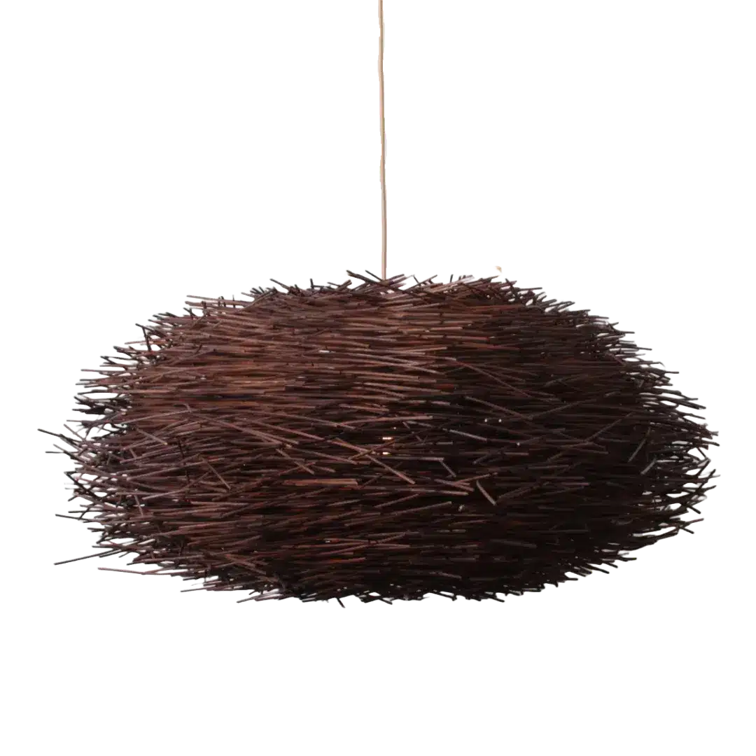 Rotan Hanglamp Landak Bruin M Rotan Hanglamp Landak Bruin M