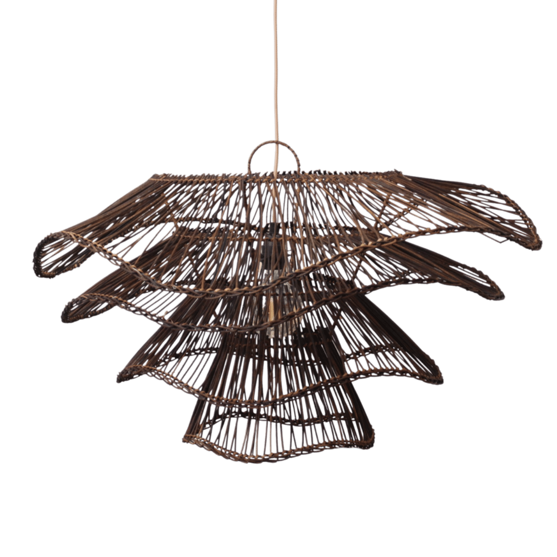 Rotan Hanglamp Wabisabi Half Bruin L Rotan Hanglamp Wabisabi Half Bruin L
