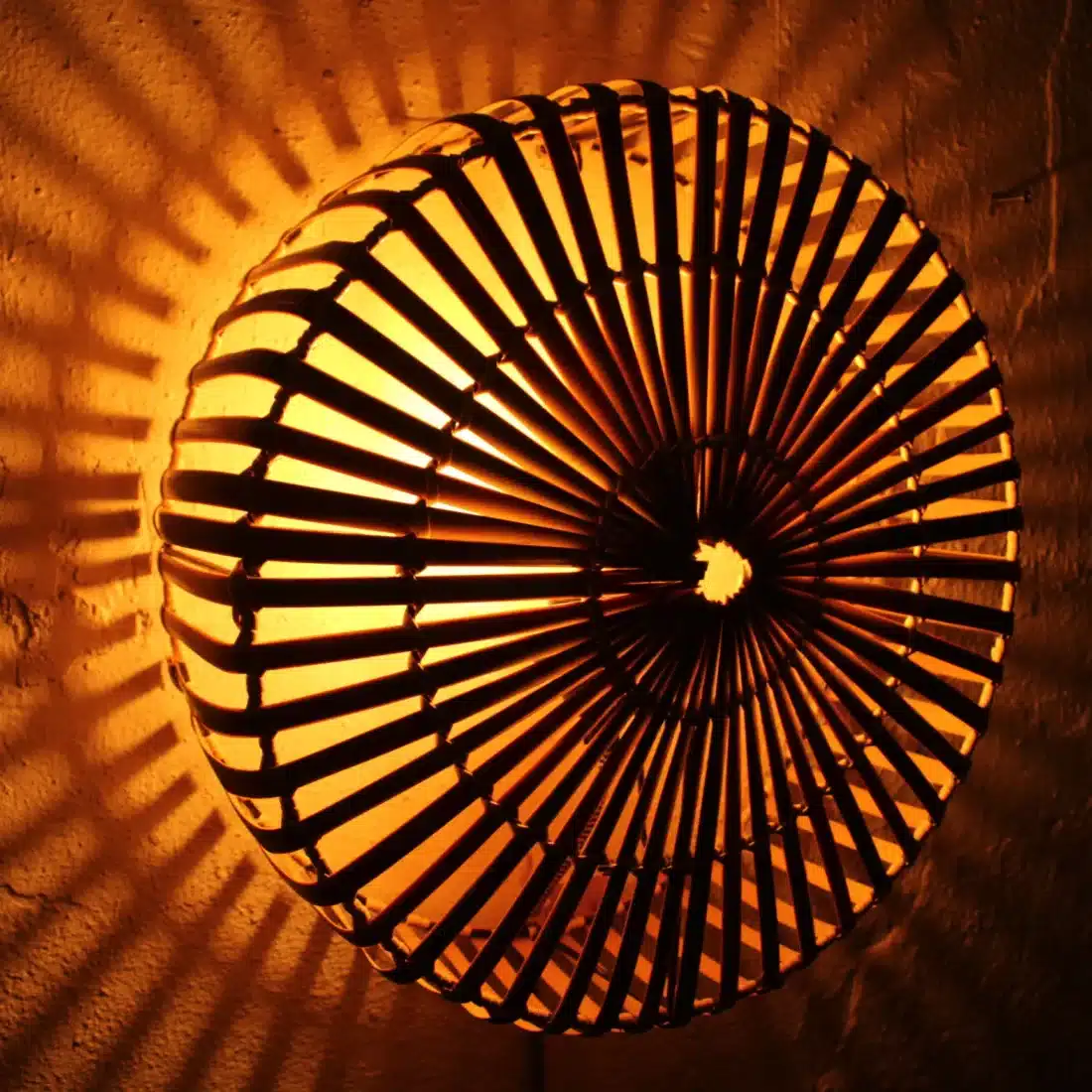 Rotan Wandlamp Rond Naturel M