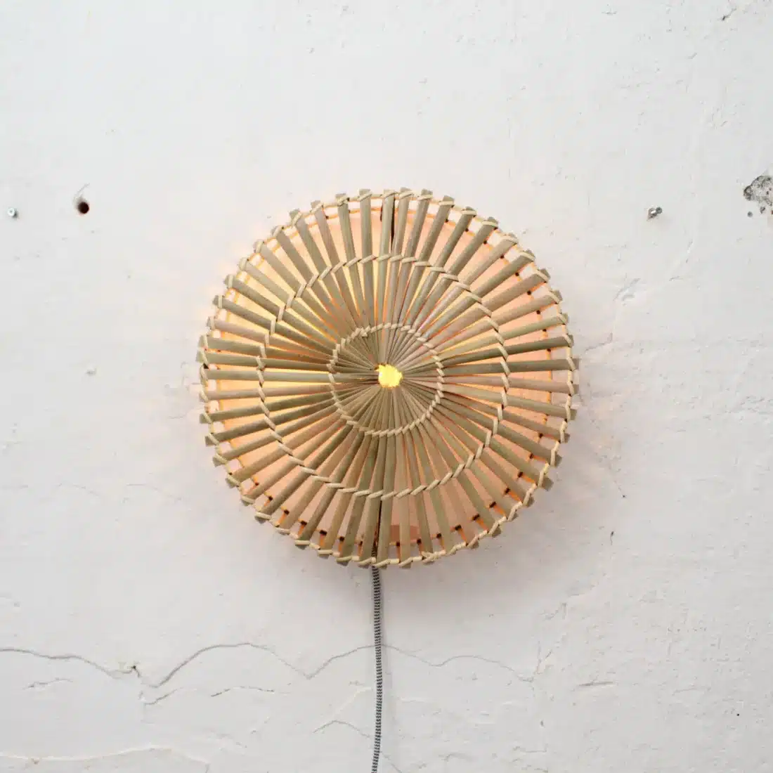 Rotan Wandlamp Rond Naturel M
