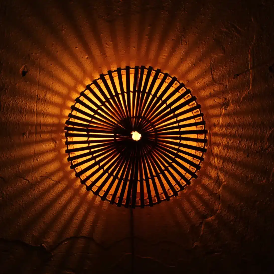 Rotan Wandlamp Rond Naturel M