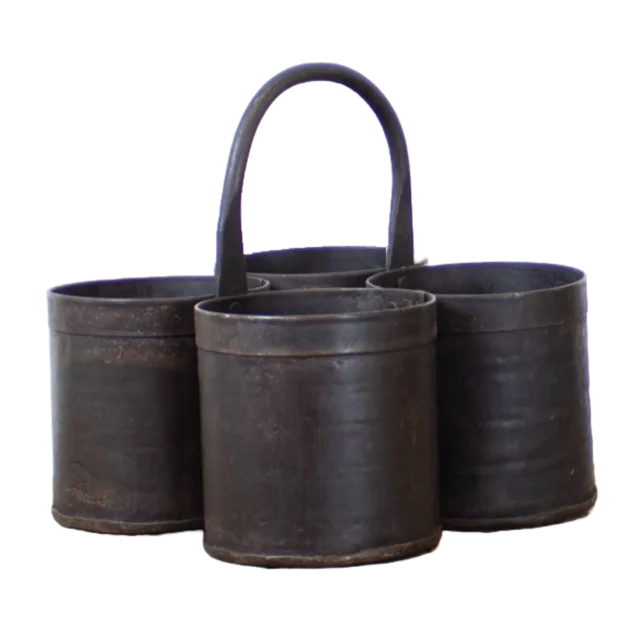 Rusty Metalen Bakjes Kwartet