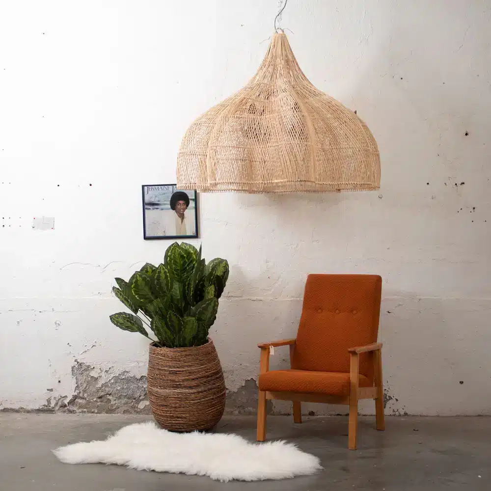 Rotan Hanglamp Bloem Naturel L Rotan Hanglamp Bloem Naturel L